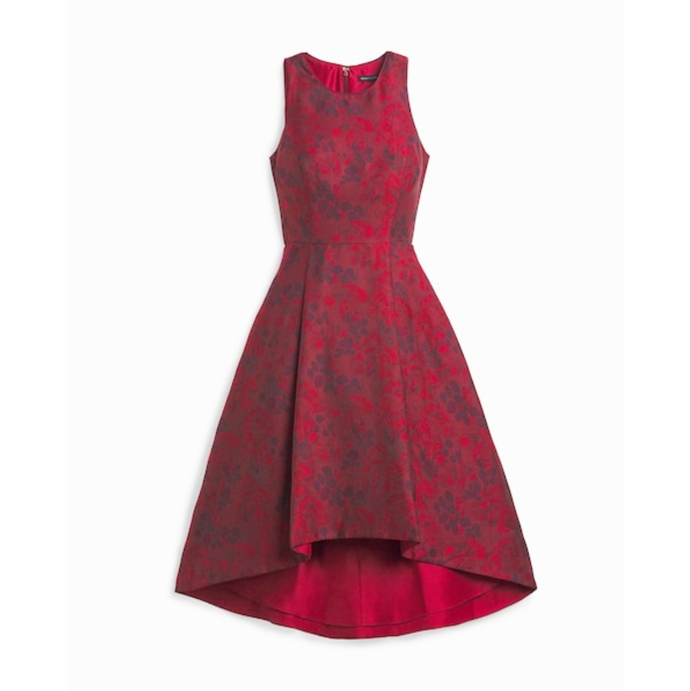 White House Black Market Jacquard High Low Dress
